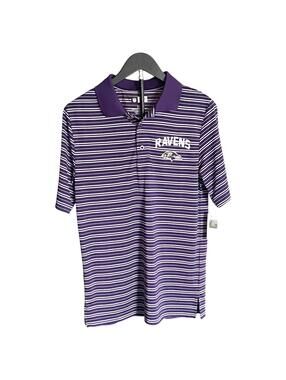 Baltimore Ravens Polo Shirt Mens Small NFL Team Apparel Striped Purple NWT